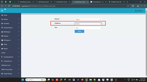 R1 R4. Mis Report Secondary order unique count Fieldforce field is asking as mandatory.png