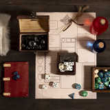 vista superior de hermosos elementos de bodegones de rpg