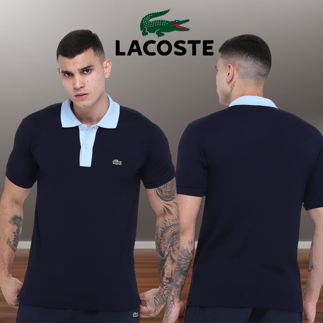 Camisa Lacoste Polo Contrast Collar Masculina – Marinho