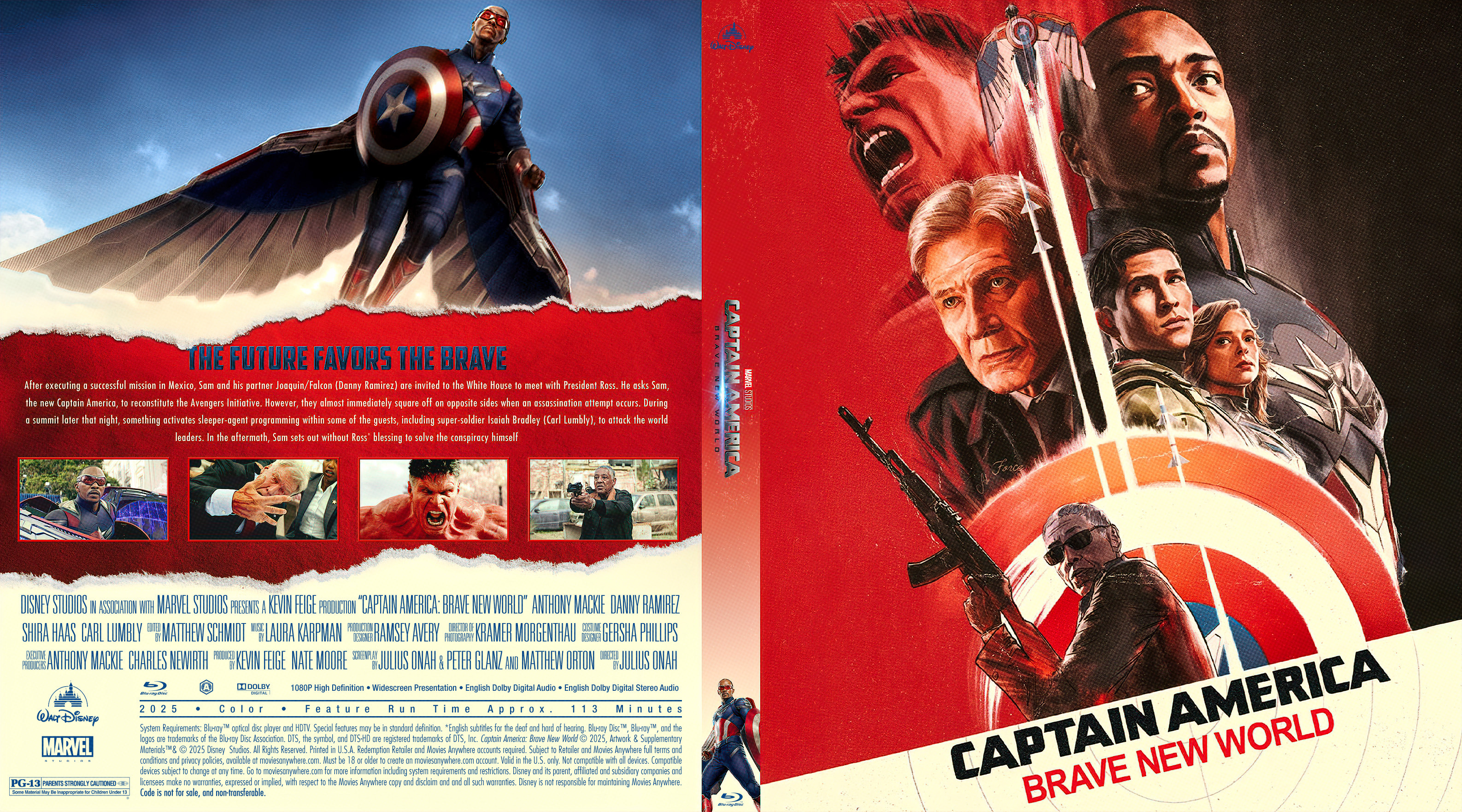 Captain America Brave New World 2025 HC Custom Blu ray Cover 212005