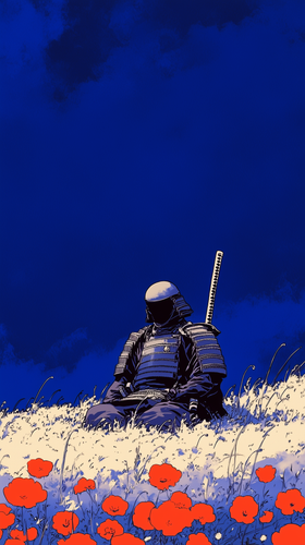 shaaapt A samurai in full armor lying on the ground holding a b 1f0ddecc dc7c 4eec 8555 e275fbac5002.png