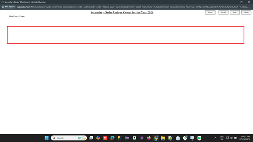 R1 R2. Mis Report Secondary order unique count Show 'No data available' message when there.png