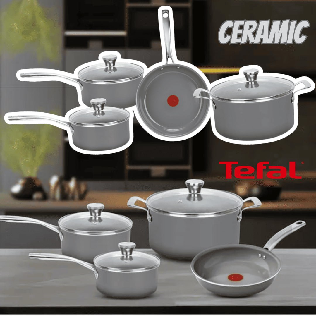 Jogo de Panelas Tefal Ceramic Vitality 4 Peças com Base de Indução, Cabos de Aço Inox, Revestimento Cerâmico e Tecnologia Thermo-Sinal® Jogo de Panelas Tefal Ceramic Vitality 4 Peças com Base de Indução, Cabos de Aço Inox, Revestimento Cerâmico e Tecnologia Thermo-Sinal®