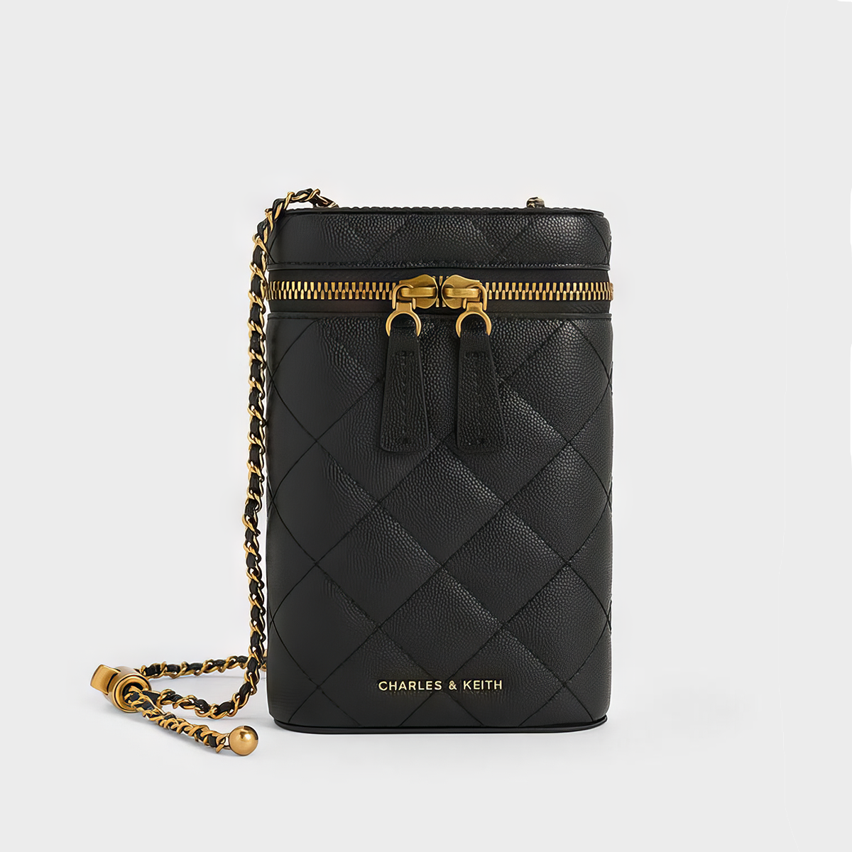 Túi mini phom chữ nhật Apfra Quilted Elongated - Đen