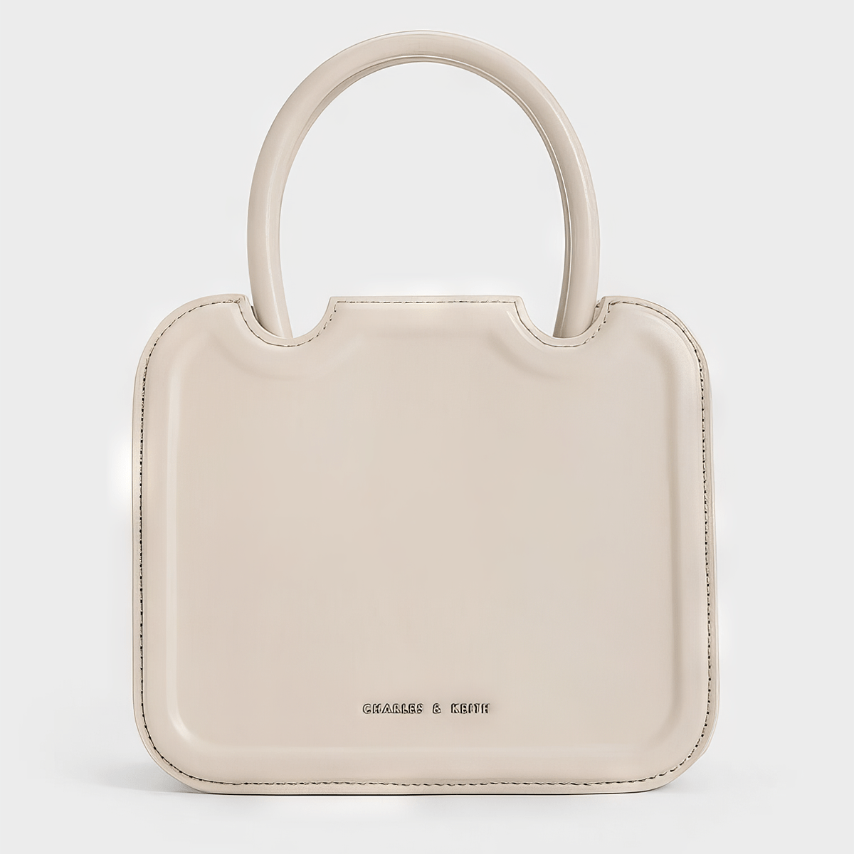 Túi xách phom vuông Perline Sculptural - Kem