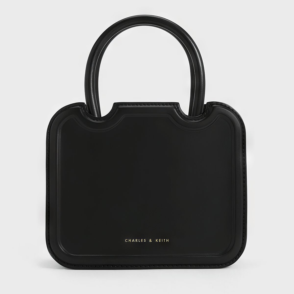 Túi xách phom vuông Perline Sculptural - Đen