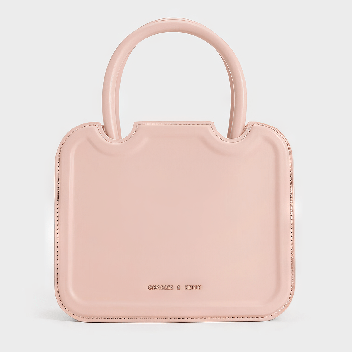 Túi xách phom vuông Perline Sculptural - Hồng