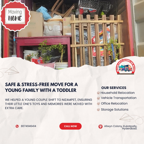 Today, we helped a young couple with a toddler relocate to Nizampet.