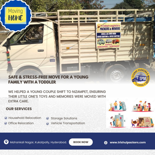 Today, we helped a young couple with a toddler relocate to Nizampet.