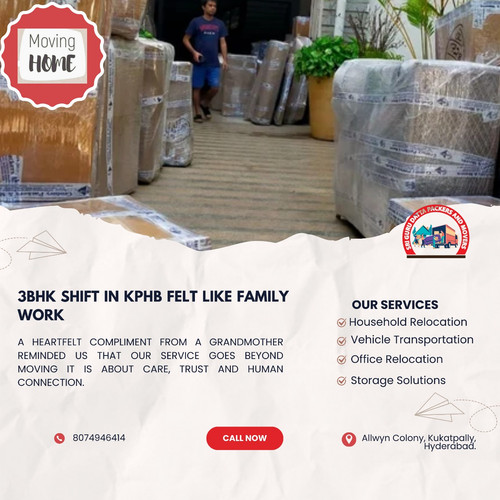 Today, we helped a joint family with their 3BHK move in KPHB.