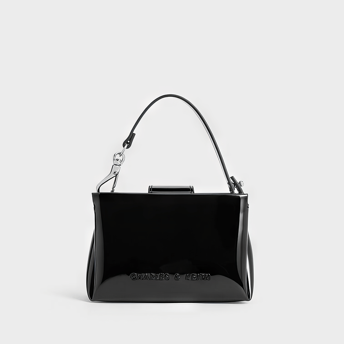 Túi xách chữ nhật Bosie Patent - Đen