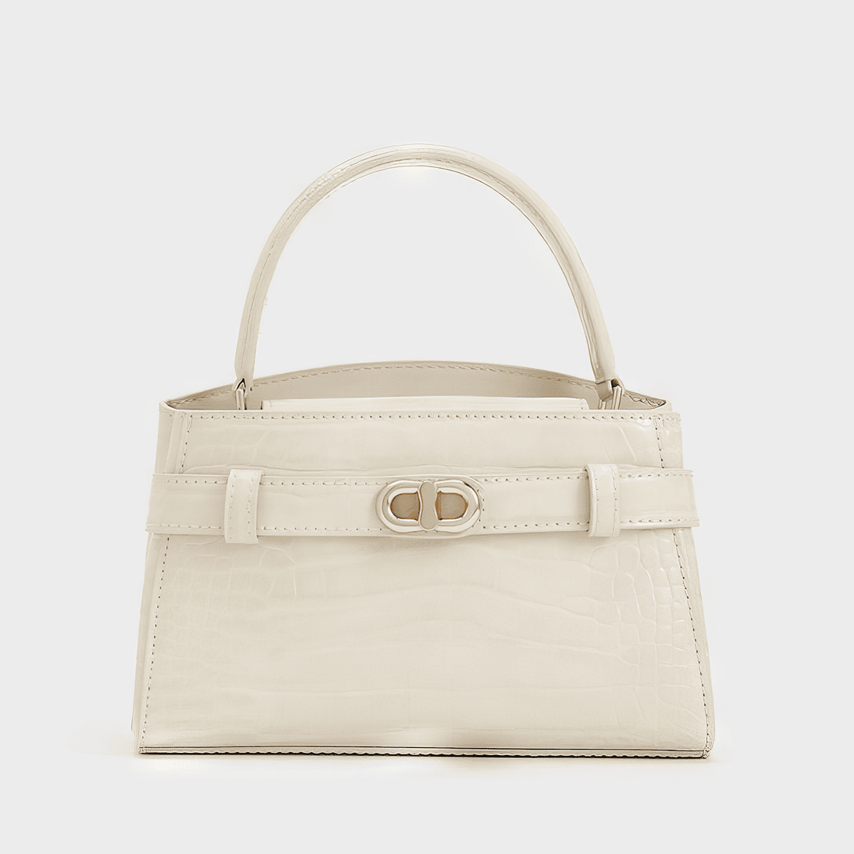 Túi xách Aubrielle Croc-Effect Top Handle Bag - Kem