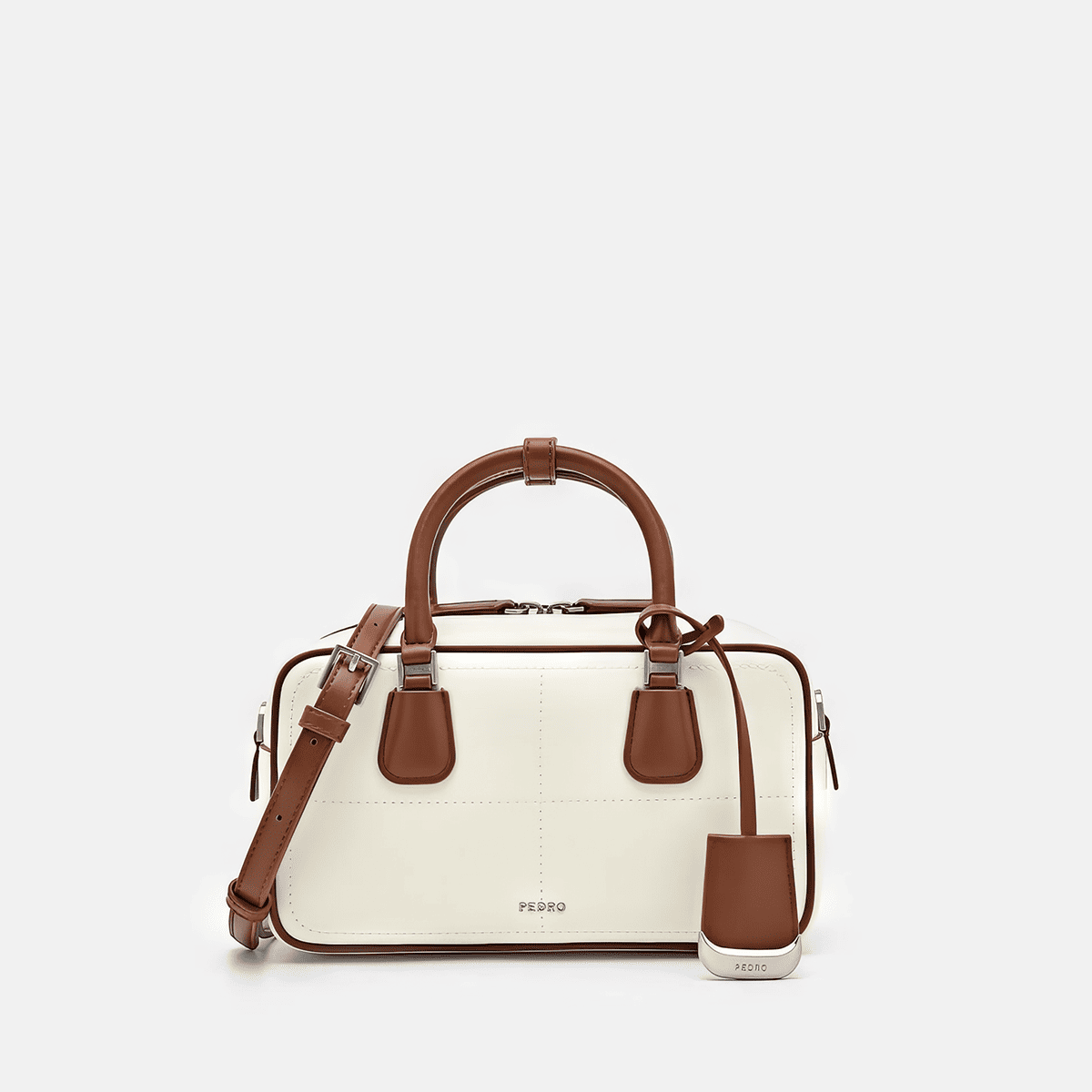 Túi đeo chéo phom chữ nhật Seren Bowling - Phấn