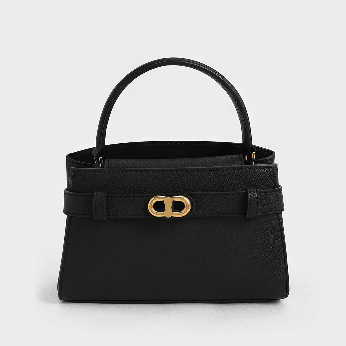 Túi xách tay nữ Aubrielle Metallic Buckle - Đen