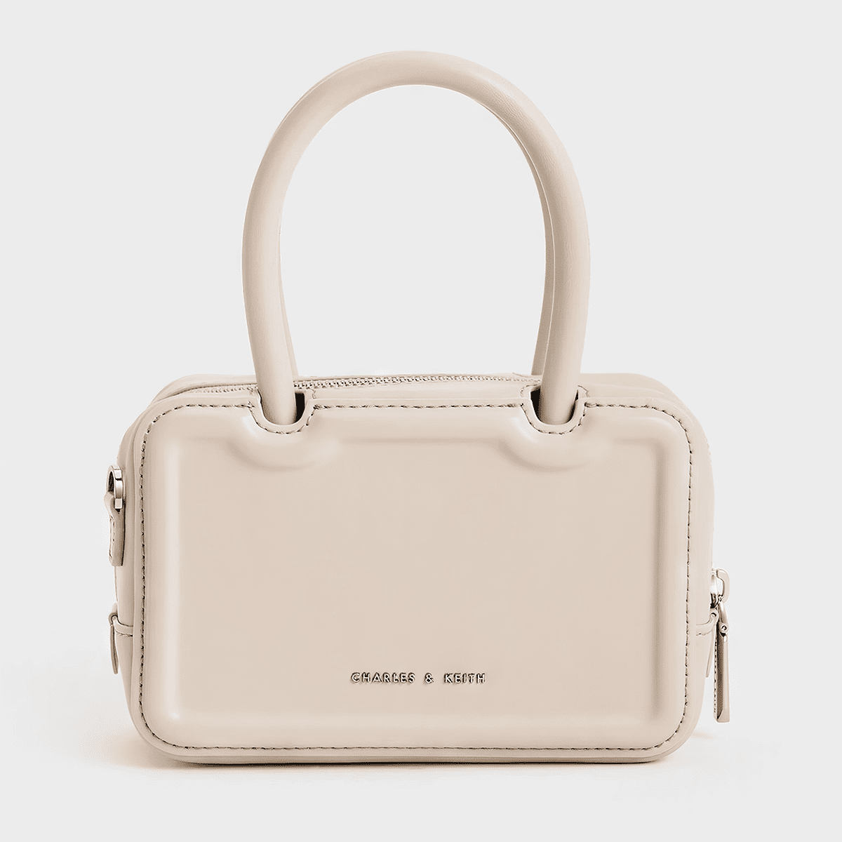 Túi tote phom chữ nhật Perline Elongated - Xám trắng