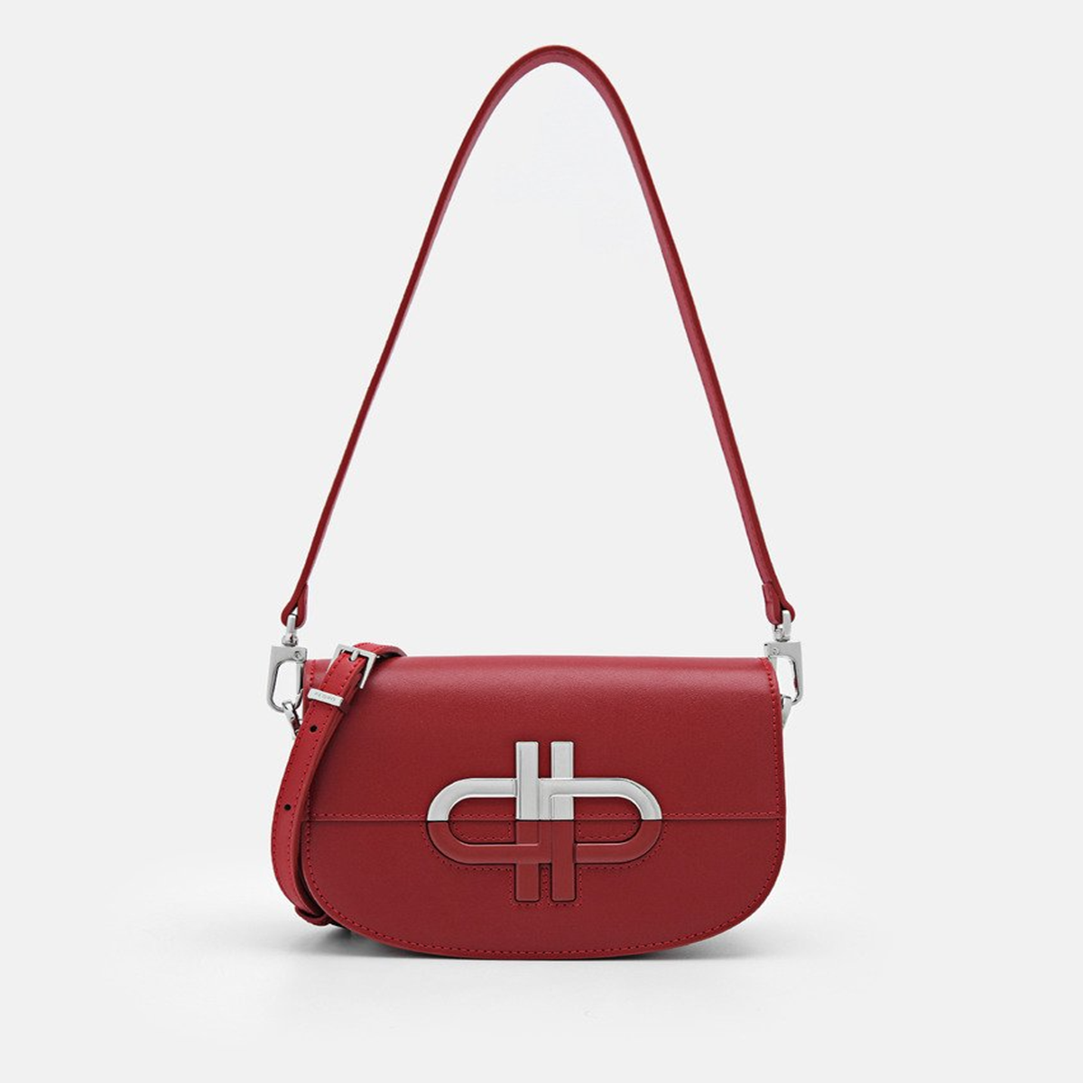 Túi đeo chéo nắp gập Icon Leather Mini - Màu đỏ