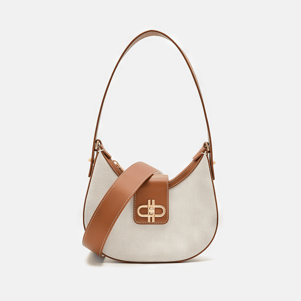 Túi hobo hình bán nguyệt Icon Leather - Cognac2