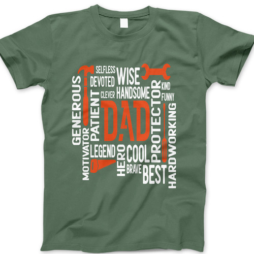 Photograph of four blank t-shirts greys beige and army green. Clipping path included. Ready for your.jpg