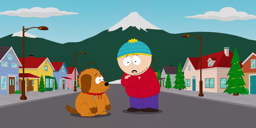  A chaotic colorful scene set in the familiar streets of South Park with the iconic mountain range l.jpg