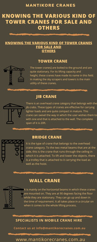 Knowing the various kind of tower cranes for sale and others.jpg