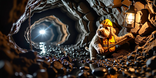  A gritty dramatic scene set in a dark underground coal mine illuminated by the harsh glow of mining.jpg