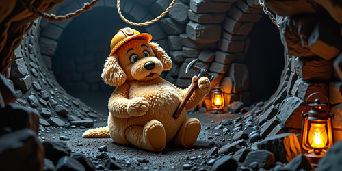  A whimsical and adorable scene set in a dimly lit dangerous coal mine filled with shadowy corners a.jpg