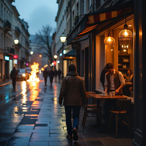 A person walking through wet streets during petrichor the scent after rain feeling wabi sabi the acc.jpg