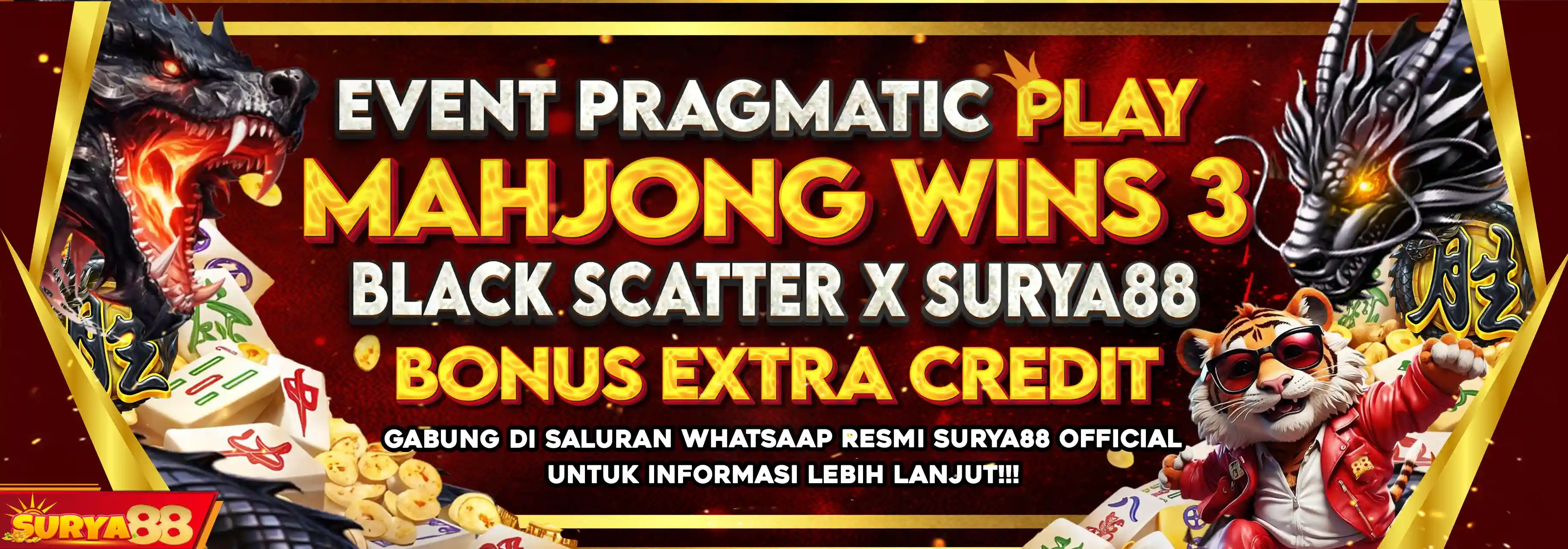 EVENT PRAGMATIC PLAY (MAHJONG WINS 3 BLACK SCATTER) X SURYA88