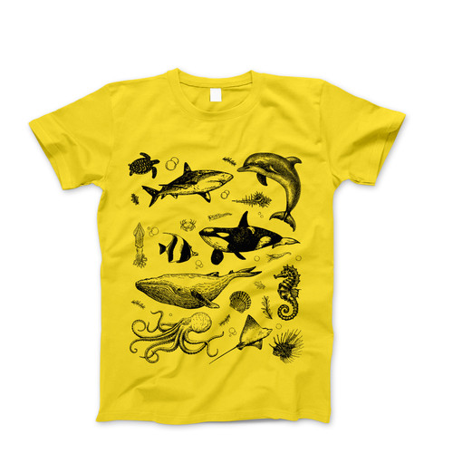 Photograph of four blank t-shirts greys beige and army green. Clipping path included. Ready for your.jpg