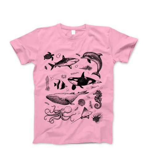 Photograph of four blank t-shirts greys beige and army green. Clipping path included. Ready for your.jpg