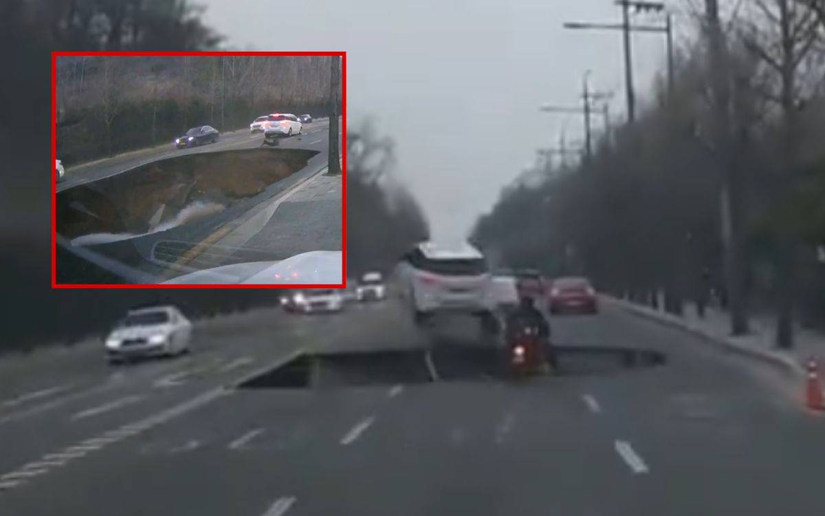Seul: Motociclista muore dopo essere stato inghiottito da una enorme Voragine [VIDEO]