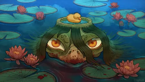 a murderous kappa lurking in peaceful waters art by me v0 nkg9qq86xqha1.webp