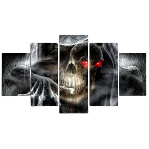 Kit 5 Quadros Decorativos Halloween Caveira fb.png