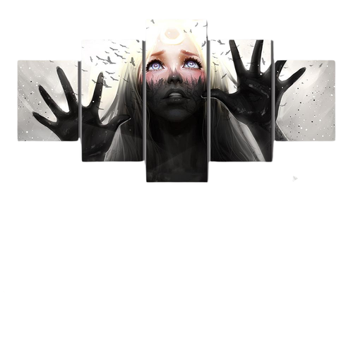 Kit 5 Quadros Decorativos Anime Menina Loira fb.png