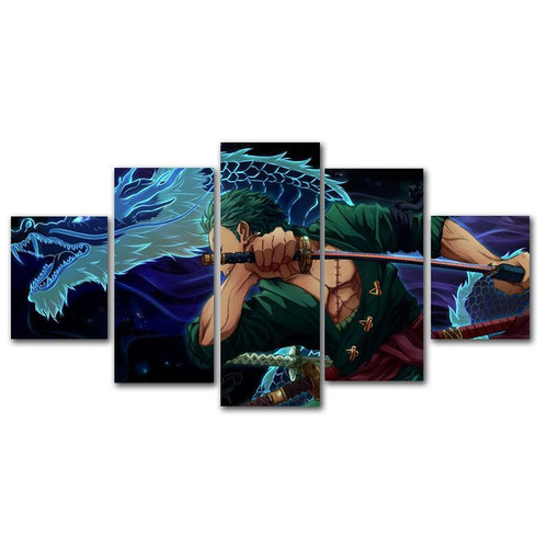 Kit 5 Quadros Decorativos Zoro One Piece fb.jpg