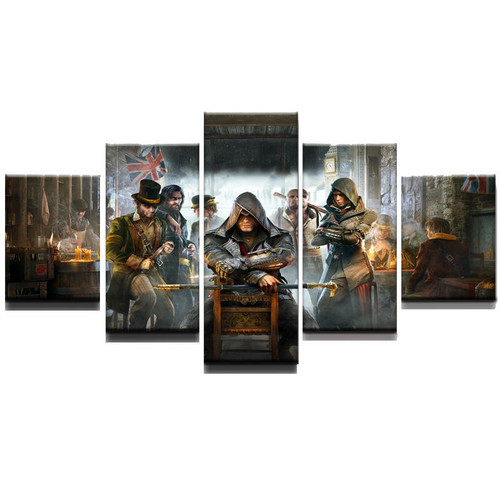 Kit 5 Quadros Decorativos Assasins Creed Jogo fb.jpg