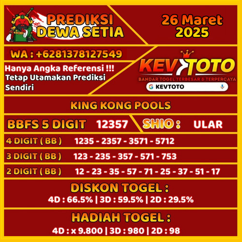 Prediksi Togel Toto 4D Kingkong Rabu 26 Maret 2025.jpg