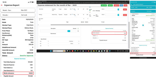 R1 R3. WEB AdminMGR login Expense Approval Monthly allowance is not getting added in the 'Payable Am.jpg