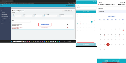 R1 R9. IOS Expense entry Allowing to click 'Send for Approval' button even the expense is already se.png