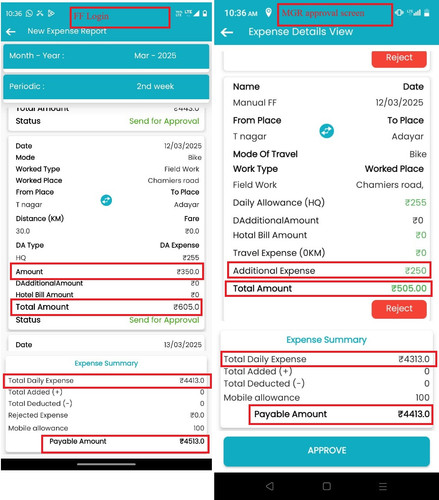R1 R4. ANDROID MGR login Approvals Expense amount is mismatched and total is showing wrongly.jpg