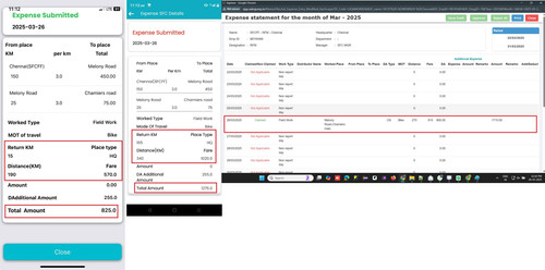 R1 R10. ANDROID,R1 R5. WEB SFC Expense Report 'Distance and Return' is showing wrongly.jpg