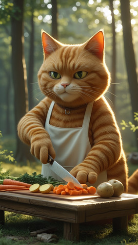 Leonardo Phoenix 10 In a cozy forest clearing a gigantic ginge 1.jpg