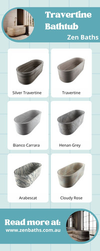 Experience natural elegance with a Travertine bathtub from Zen Baths. Handcrafted from solid stone, each tub offers spa-like comfort and timeless luxury for your bathroom. Visit us : https://zenbaths.com.au/products/zen-oval-solid-marble-bath
