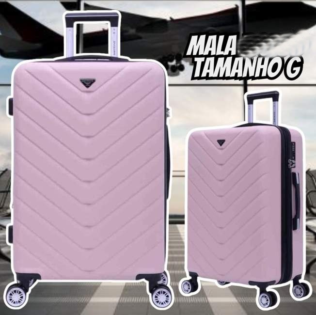 Mala De Viagem Grande G 30kg Em Abs Rígida Rodas 360 Santino
