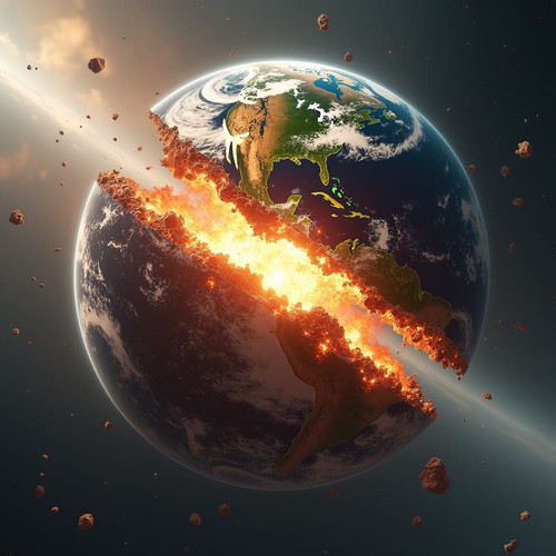 view of earth planet that are breaking in half vivid and momentous display extremely realistic armag.jpg
