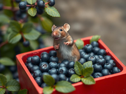 www.naked-ai.art - A red box of blue berries with a rat dancing inside.jpg