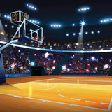 indoor basketball court concept background free vector