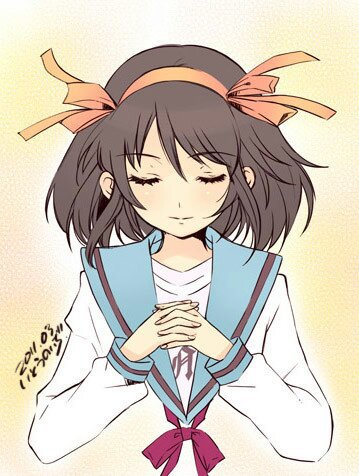 Suzumiya Haruhi rezando.jpg