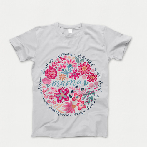 Photograph of four blank t-shirts greys beige and army green. Clipping path included. Ready for your.jpg