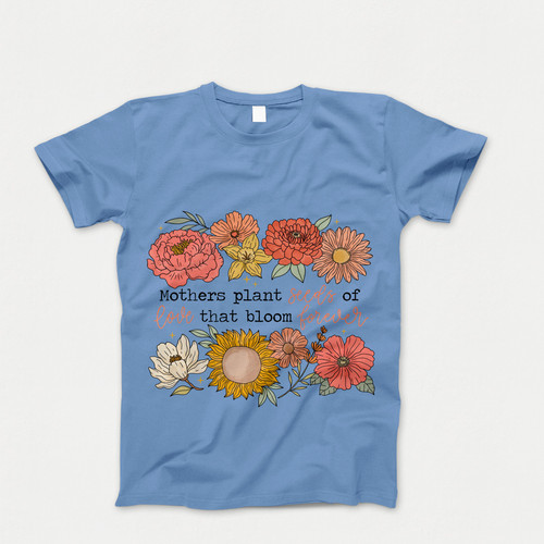 Photograph of four blank t-shirts greys beige and army green. Clipping path included. Ready for your.jpg